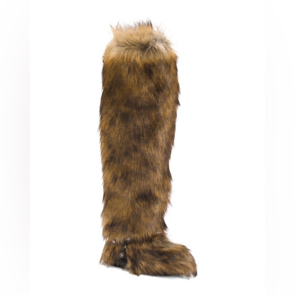 Rare Miu Miu Brown Faux Fur Boots